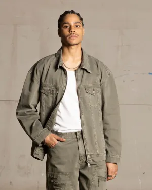 Saint Morta Oversized Denim Jacket Khaki Green