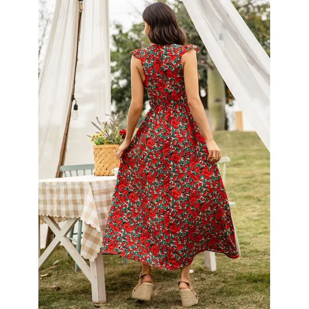 Shirred Long Maxi Dress