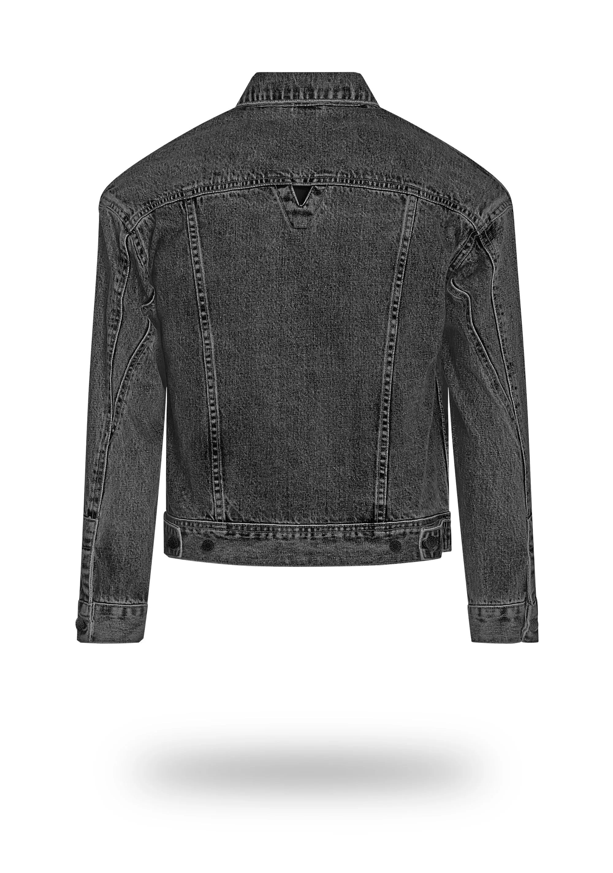 Shorter Washed Black Denim Jacket