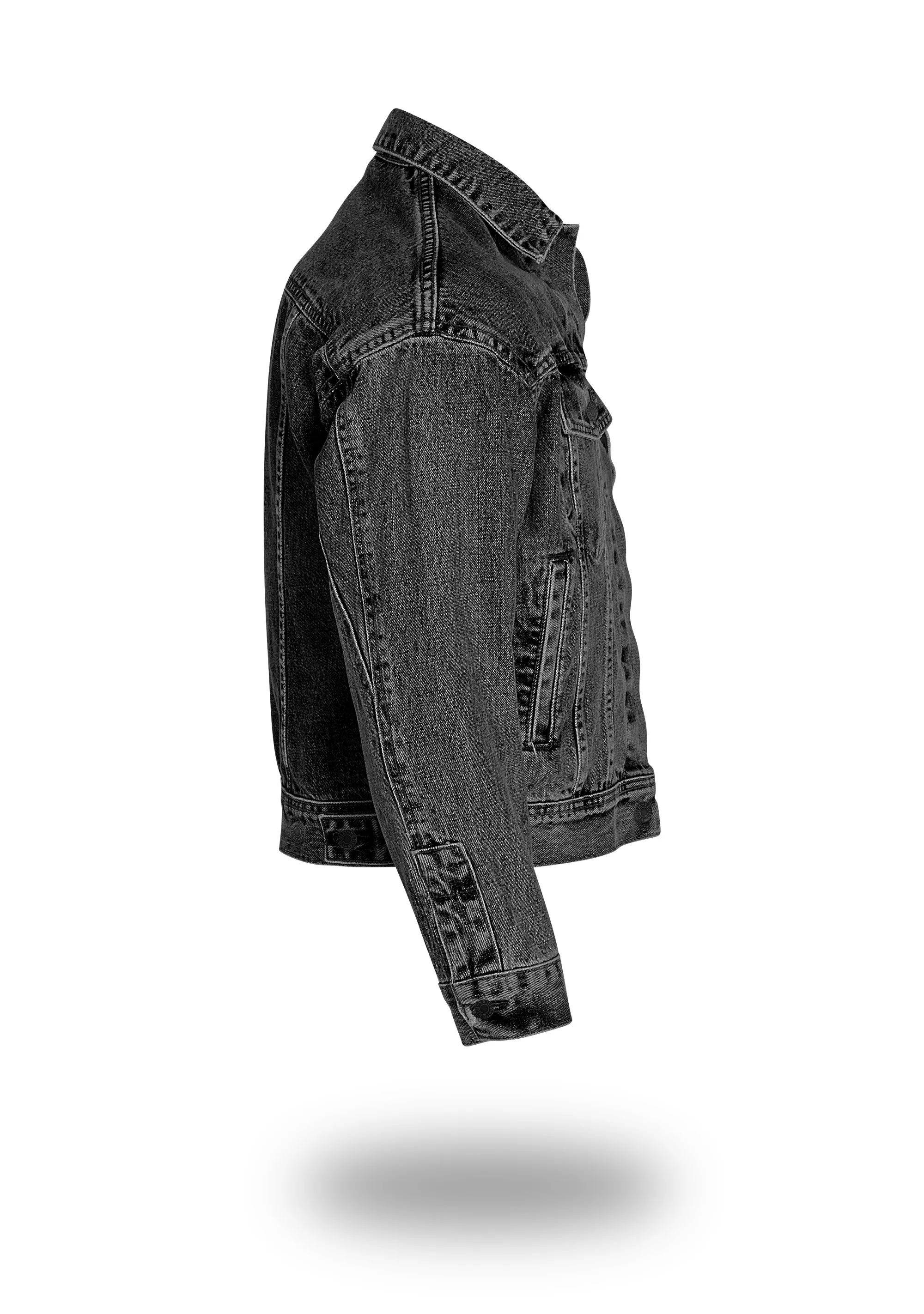 Shorter Washed Black Denim Jacket