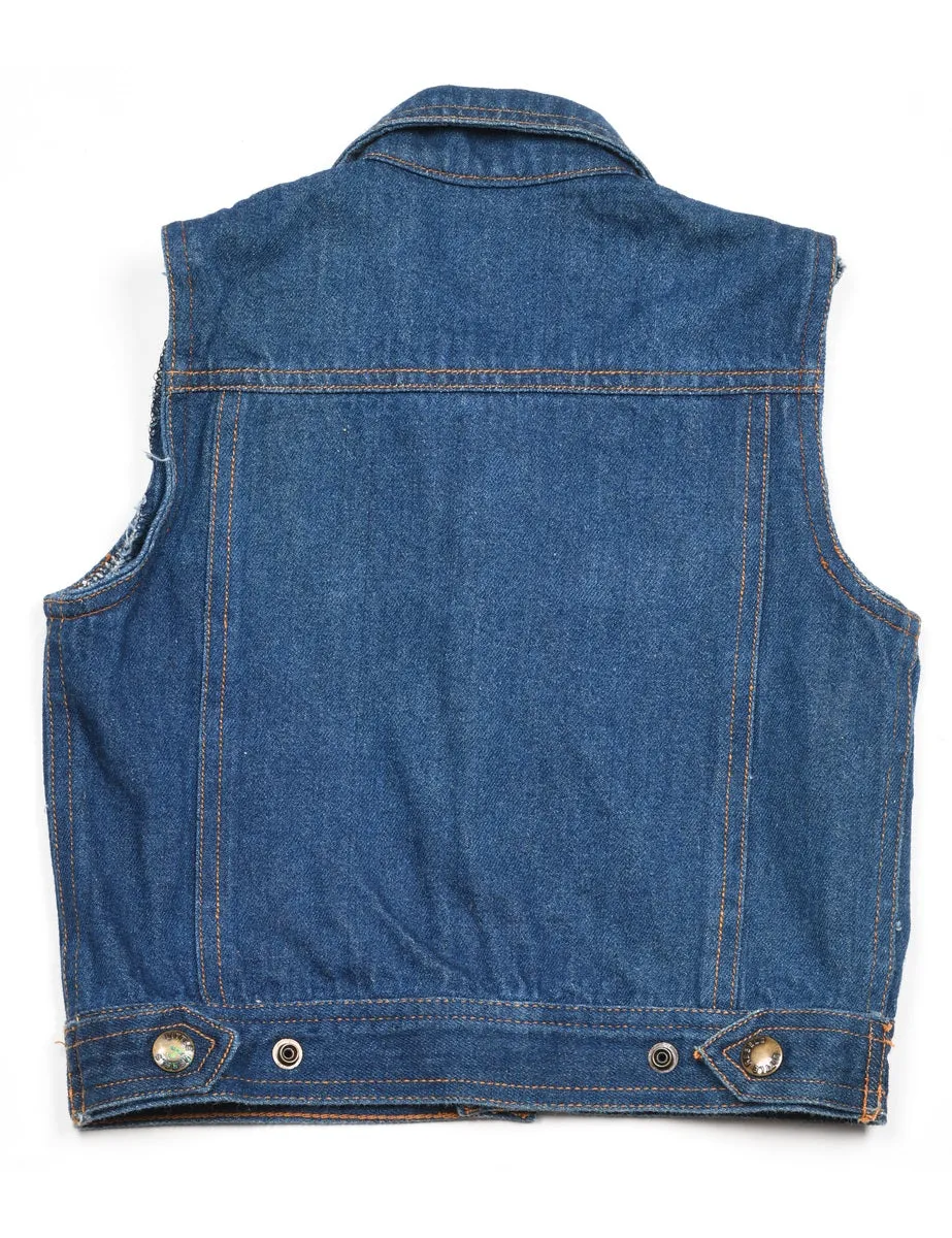 Sleeveless Medium Wash Denim Jacket - 4 YEARS