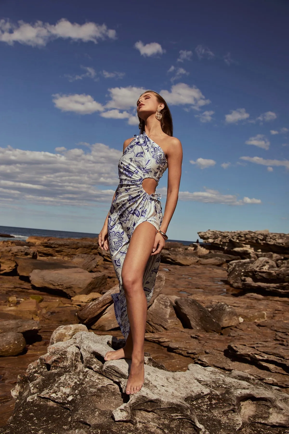 Sonya Nour Paisley Floral Maxi Dress - Blue Paisley