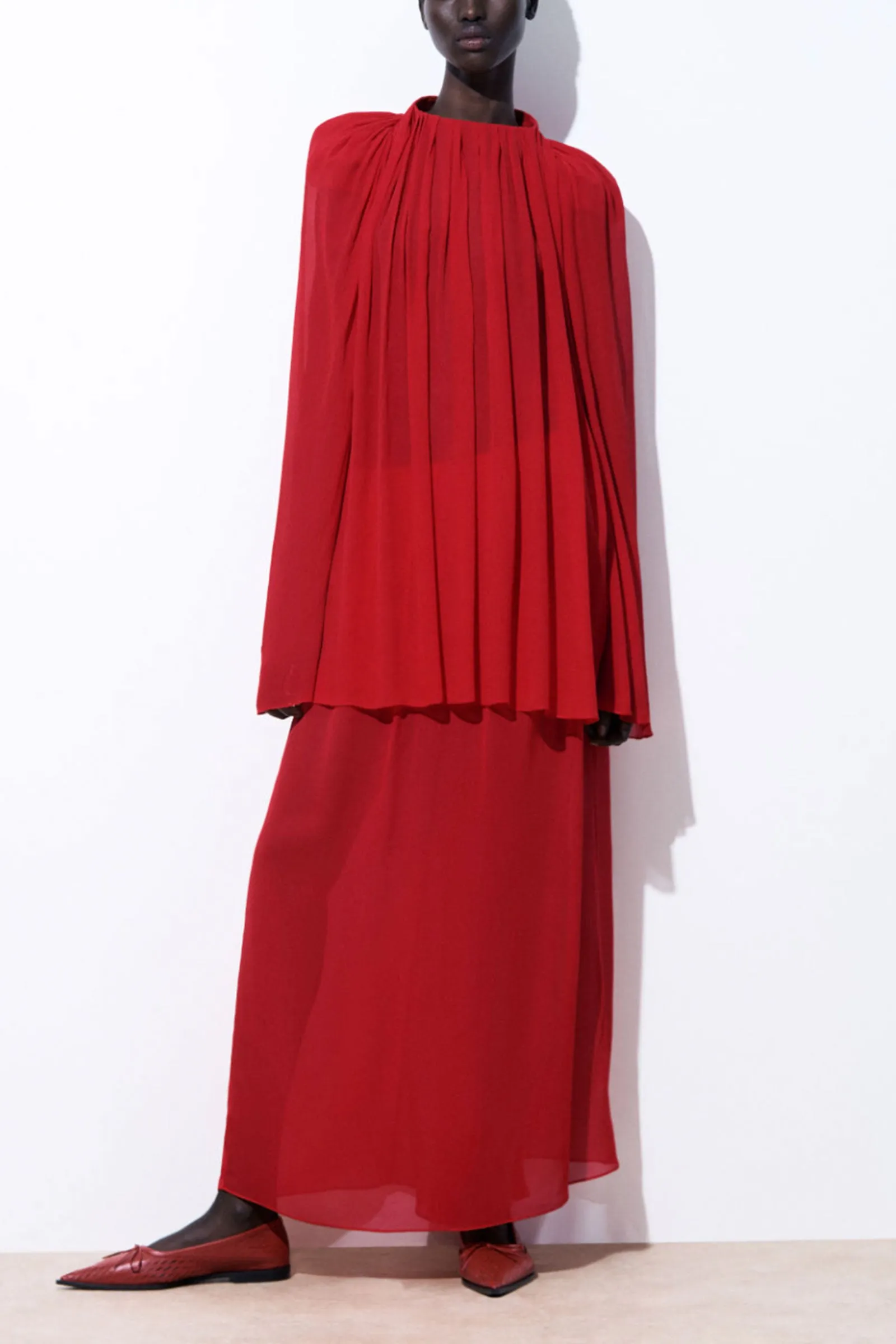 The Crinkled Silk-Chiffon Blouse