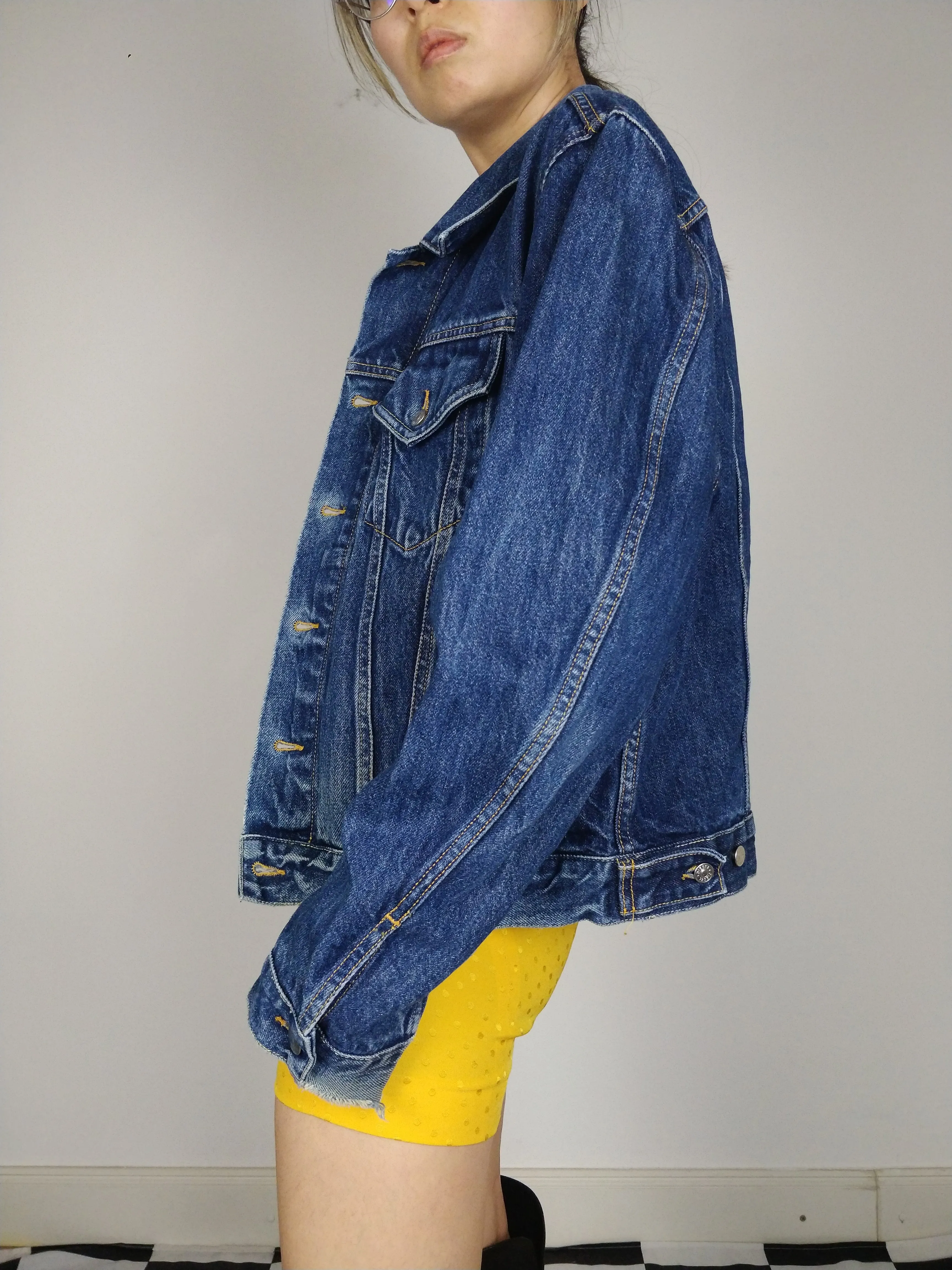 The Dark Diesel Denim | Vintage dark blue denim wash trucker jeans jacket Diesel designer women men unisex  M