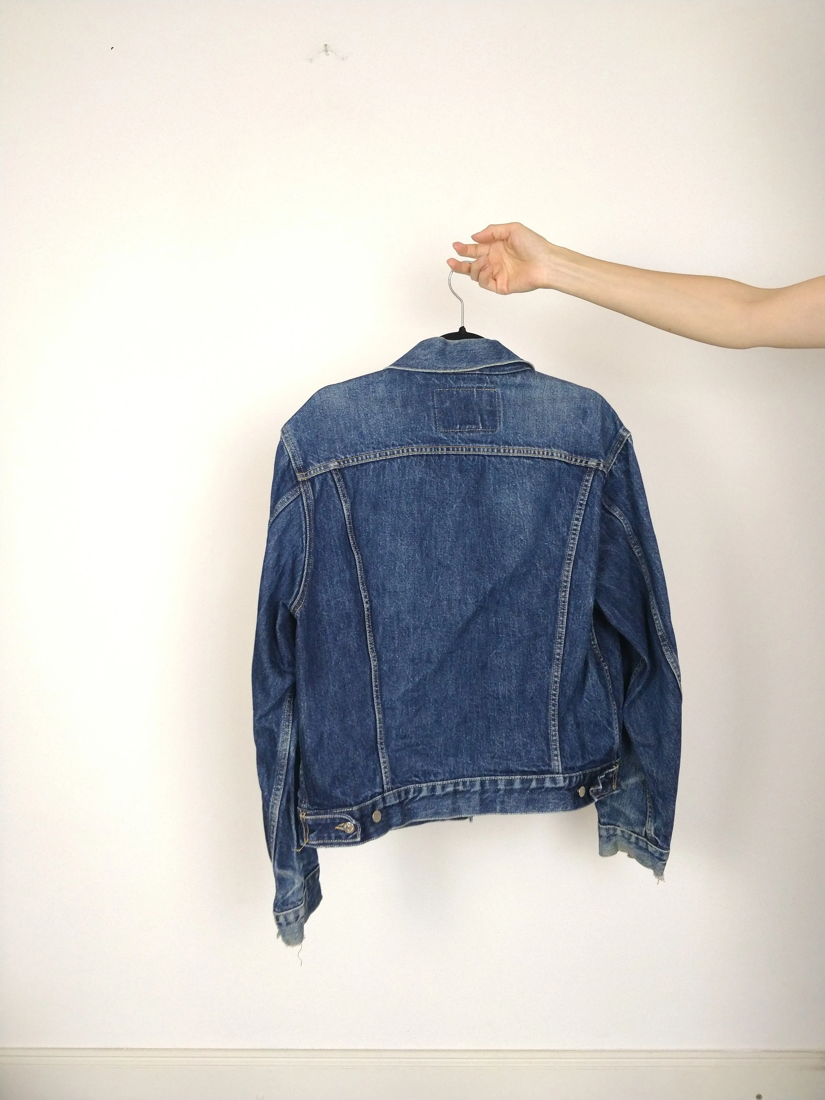 The Dark Diesel Denim | Vintage dark blue denim wash trucker jeans jacket Diesel designer women men unisex  M