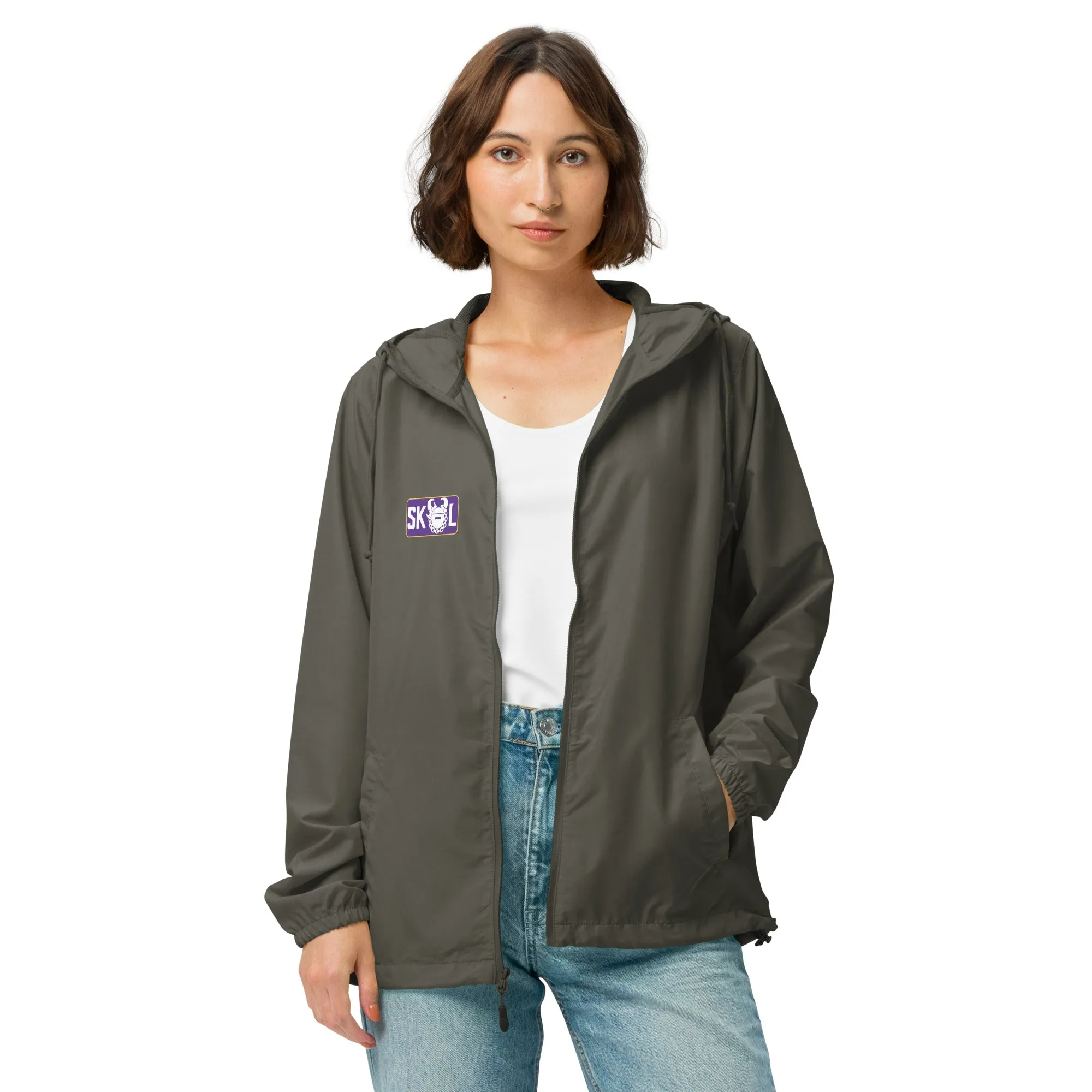 Unisex Lightweight/Water-Resistant Zip-Up Windbreaker