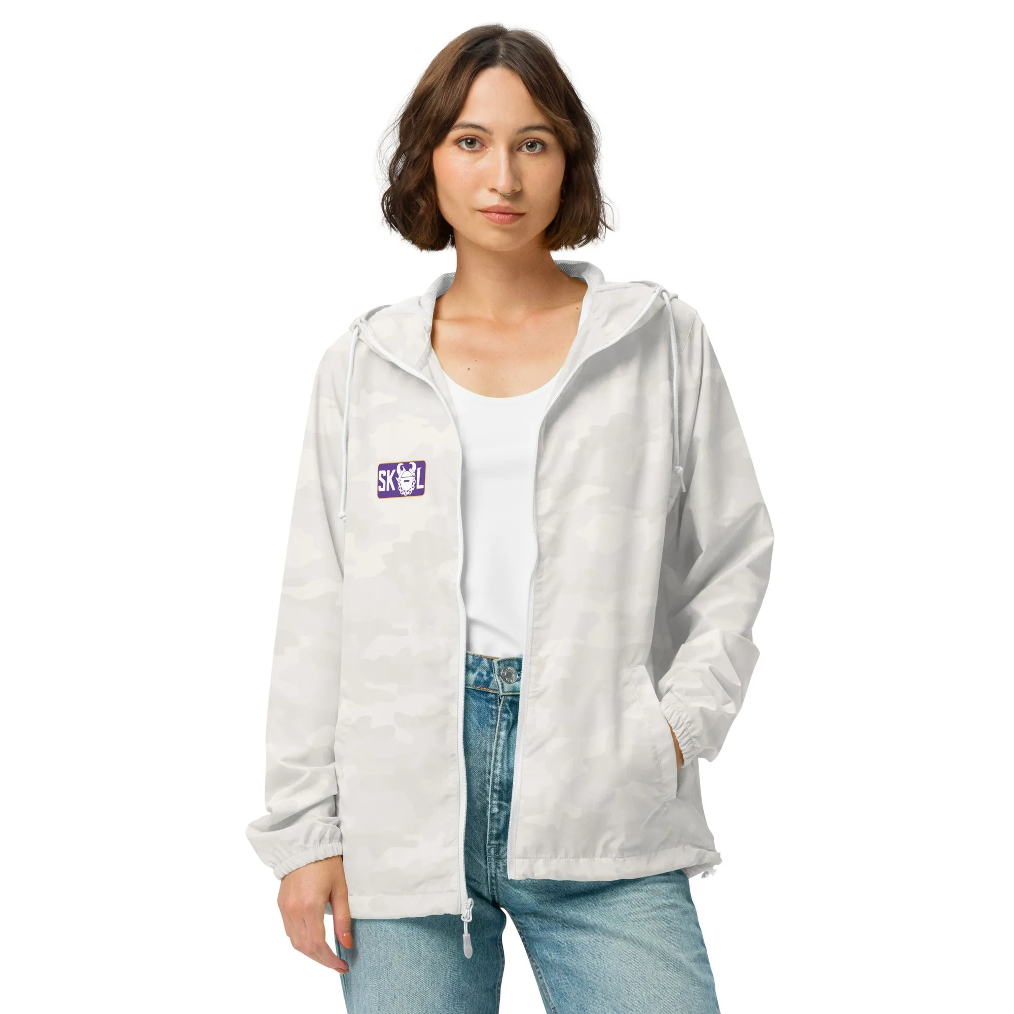 Unisex Lightweight/Water-Resistant Zip-Up Windbreaker