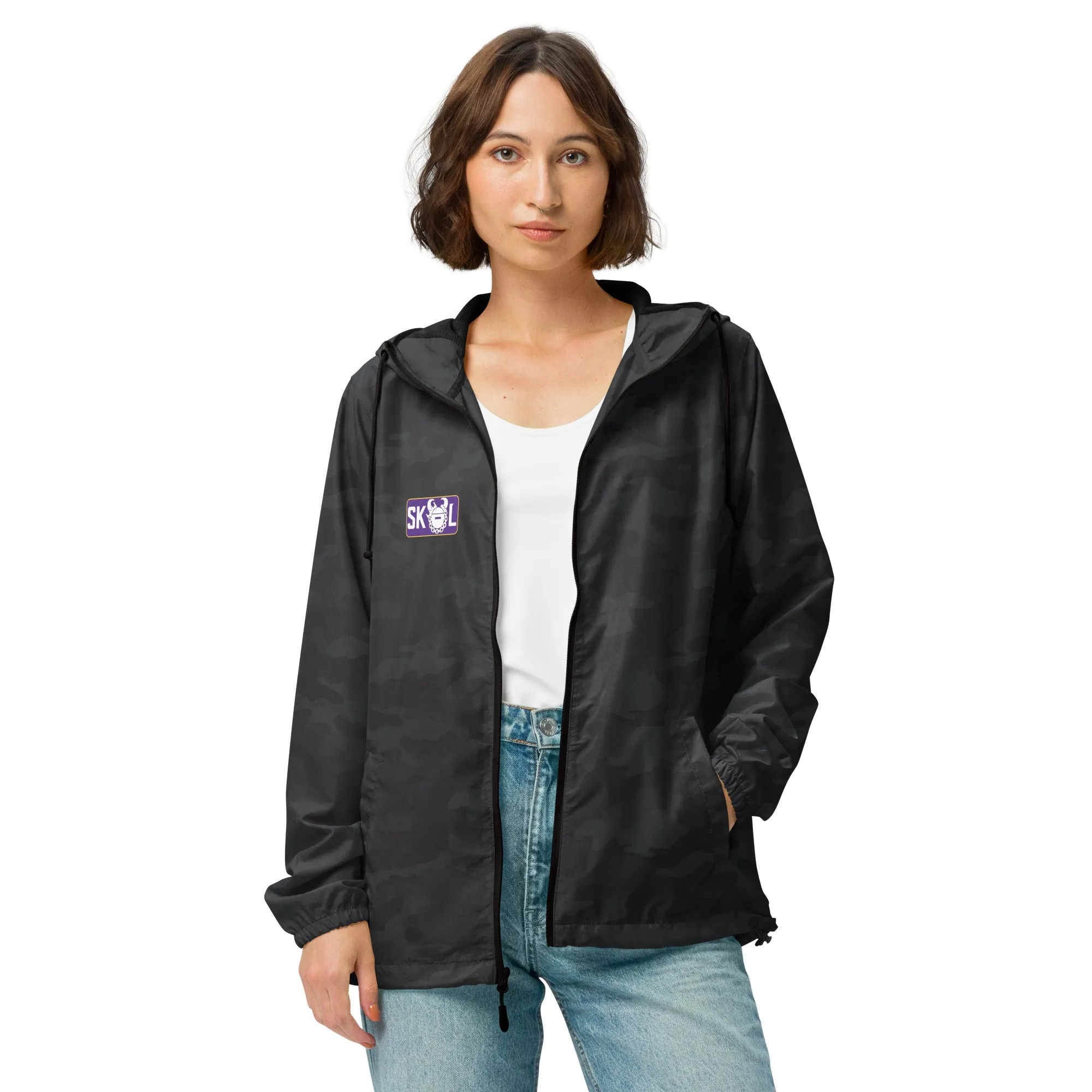 Unisex Lightweight/Water-Resistant Zip-Up Windbreaker
