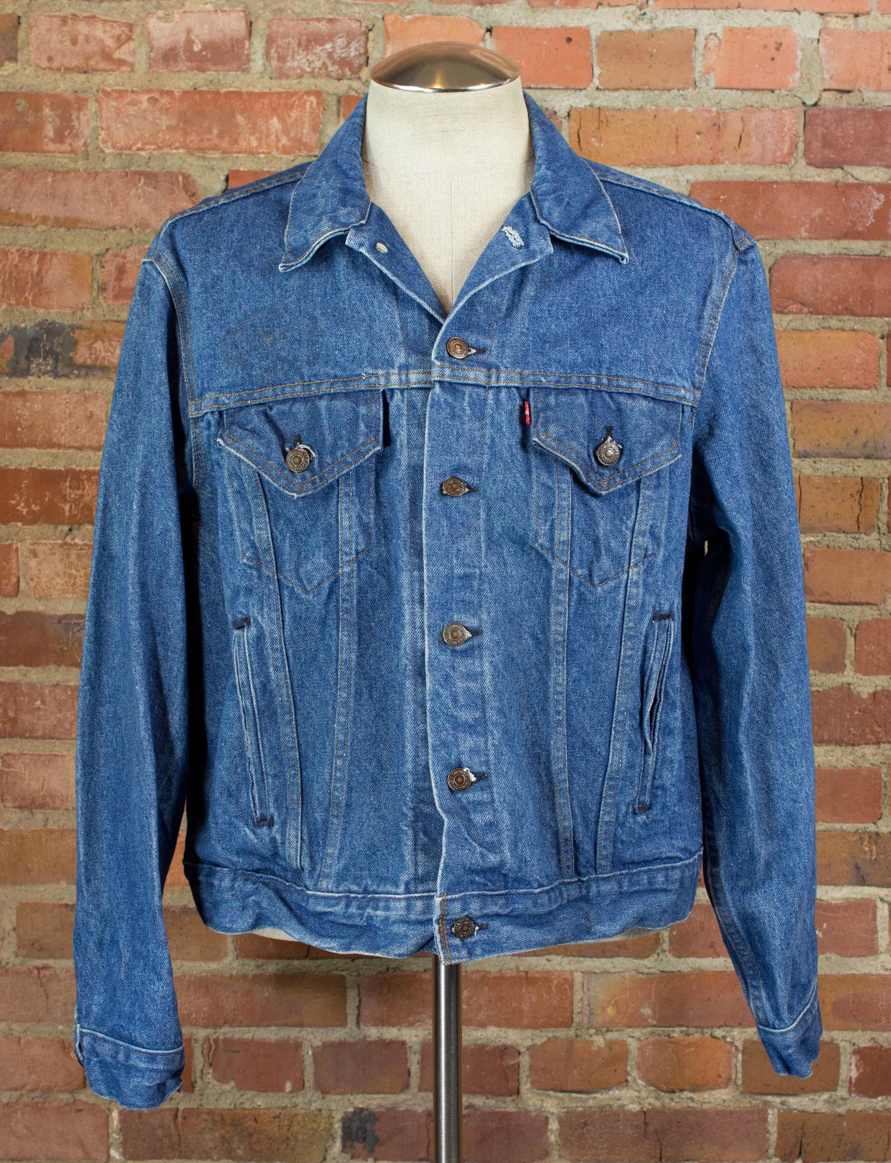 Vintage Levi's Denim Jean Jacket with Neon MTV Back Print Unisex XL