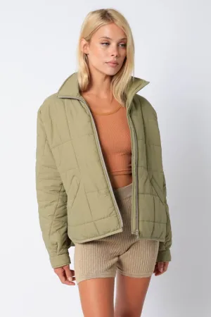 Weekender Olive Quilted Puffer Jacket