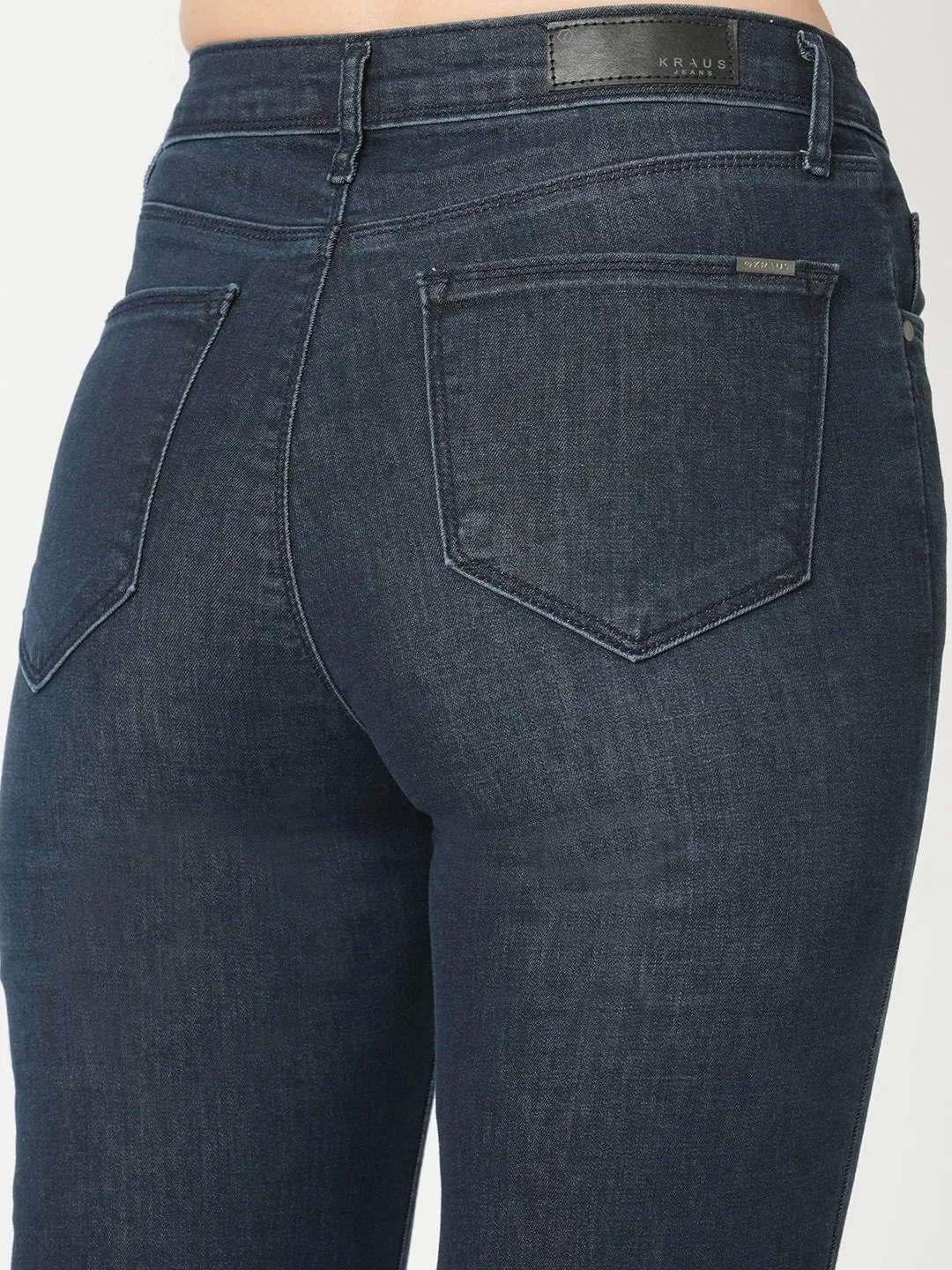 Women Blue High-Rise Slim Straight Fit Jeans