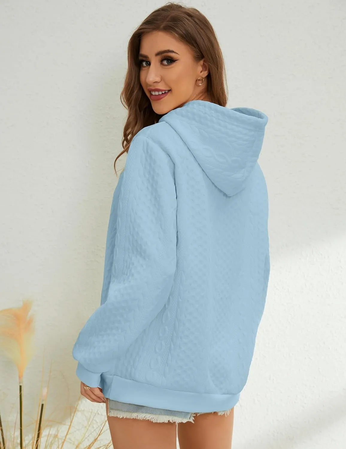 Women's Hoodie Fashion Warm Sweatshirt Casual Loose Hooded Oversized Outerwear